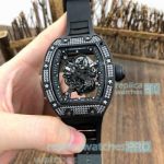 Swiss Replica Richard Mille RM055 Bubba Watson Forged Carbon Watch With Black Rubber